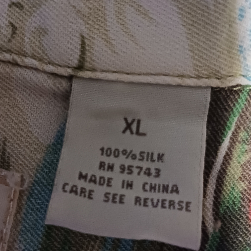 100% SILK Hawaiian Shirt Mens XL Beauiful!! - Picture 7 of 7
